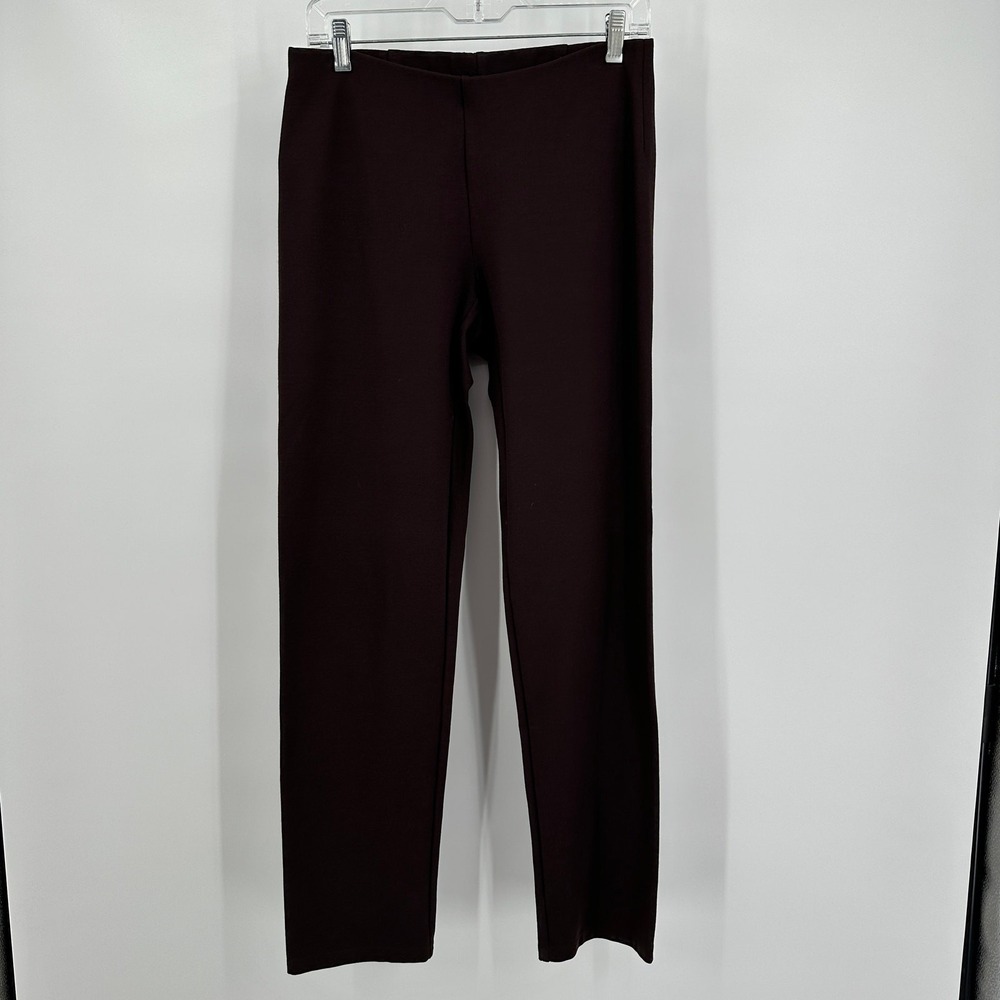 Eileen‎ Fisher Womens Old Money Pants Brown Sz S Slim Leg Pull On Stretch Jersey